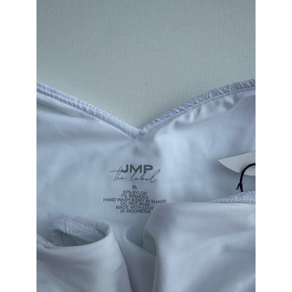 JMP The Label Ruffle Sleeve White Textured Knotted Bridal Bikini Set - XL NWT - Picture 2 of 7